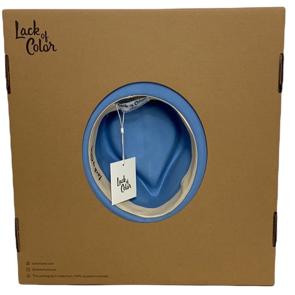 Lack of Color Capri Rancher Blue Stiffened Wool Ribbon Detail Fedora UPF 50+ - Picture 11 of 11